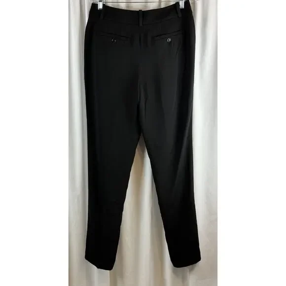 Ann Taylor LOFT Julie Fit Crepe Trousers Black  6 T Dark Academia Witchy  66-41 - Picture 14 of 15